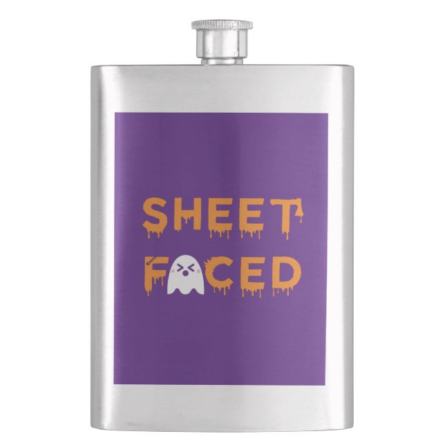 Sheet Faced Orange Hip Flask (Front)