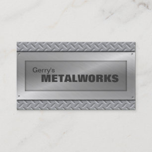 Sheet Metal Trade Business Card - Black & Silver