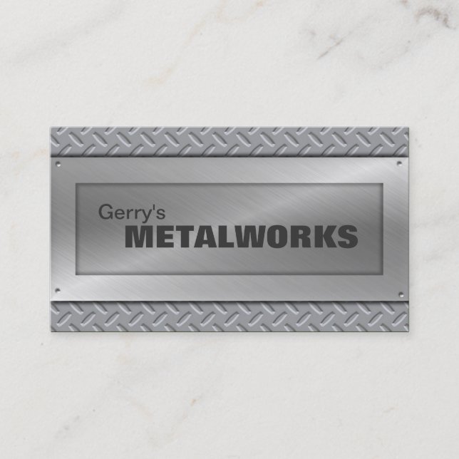 Sheet Metal Trade Business Card - Black & Silver (Front)