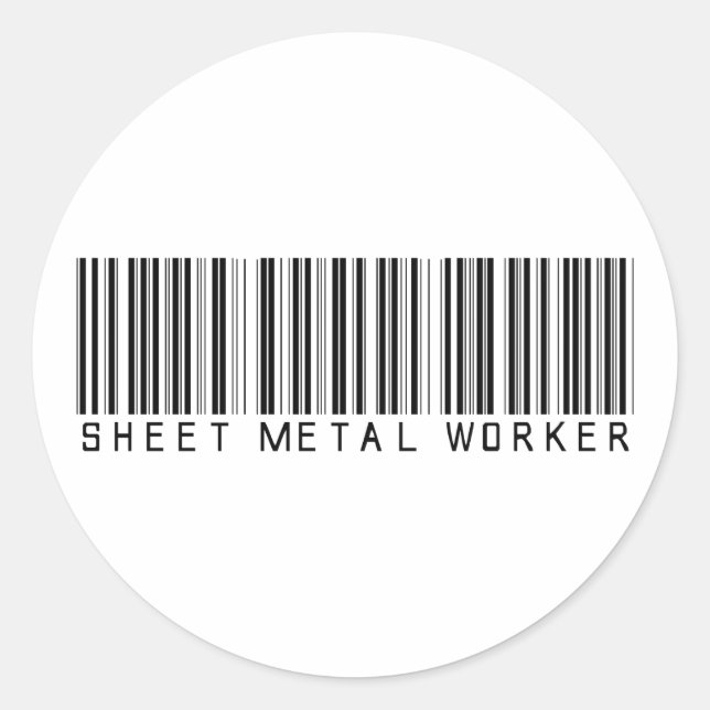 Sheet Metal Worker Bar Code Classic Round Sticker (Front)
