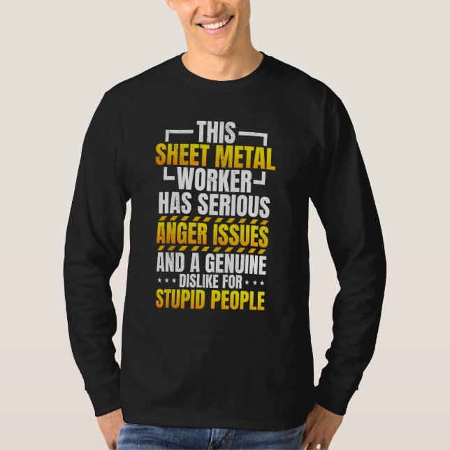 Sheet Metal Worker Blacksmith Metalworking Smith T-Shirt (Front)