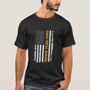 Sheet Metal Workers Us Flag  T-Shirt