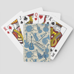 Sheet Music and Instruments Blue/Ivory ID481 Playing Cards
