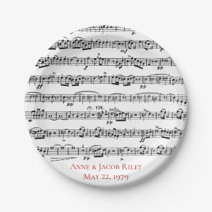 sheet music anniversary party paper plate