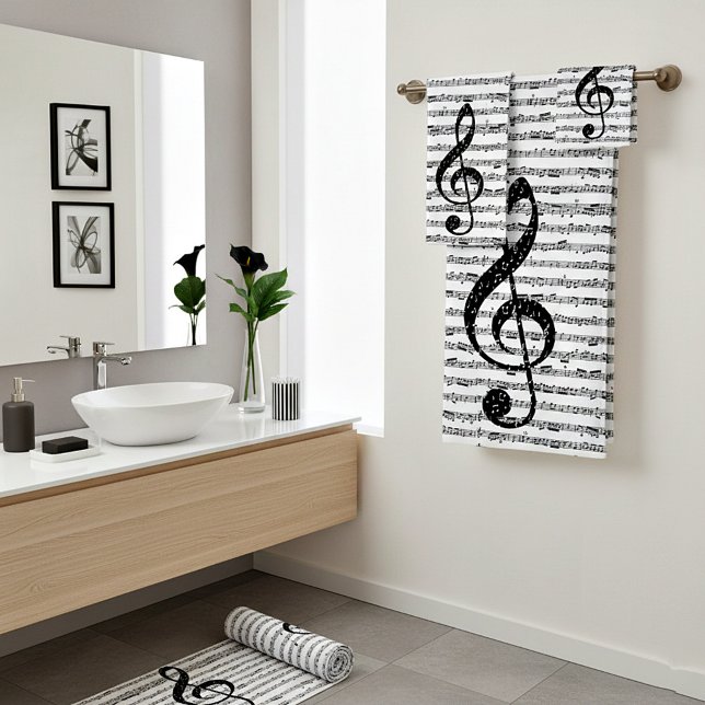 Sheet music bath towel set (Creator Uploaded)