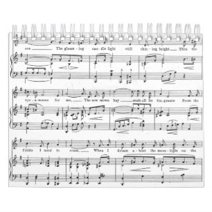 Sheet Music Black and White Pattern Calendar