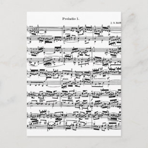 Sheet Music by Bach Postcard