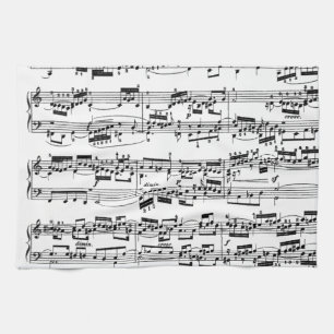 Sheet Music by Bach Tea Towel