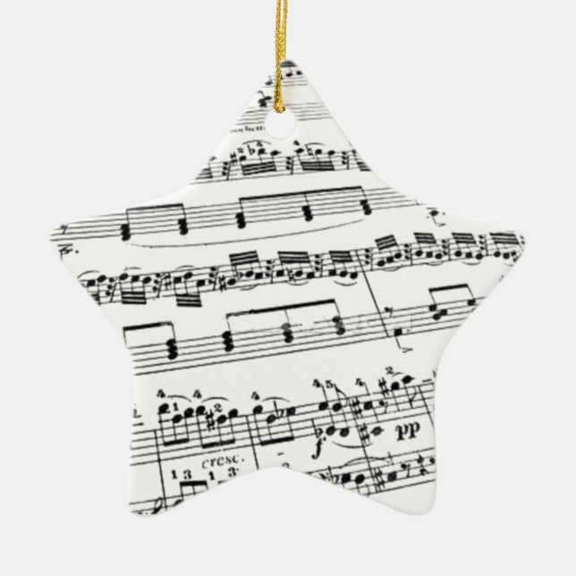 Sheet Music Ceramic Tree Decoration (Front)