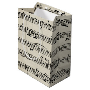 Sheet Music Design Medium Gift Bag