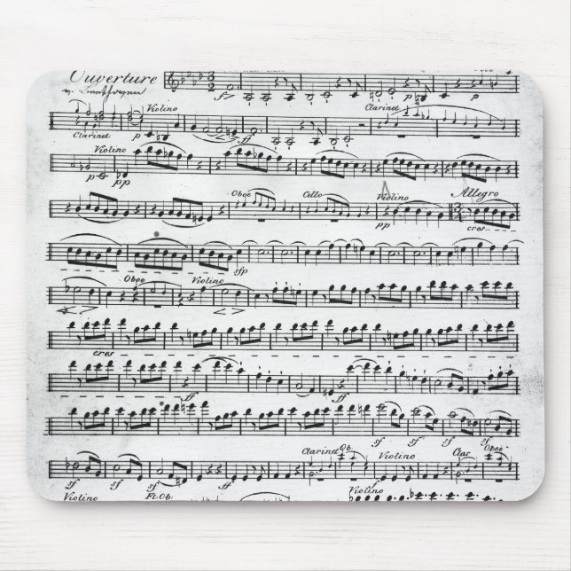 Sheet Music for the Overture to 'Egmont' Mouse Mat (Front)