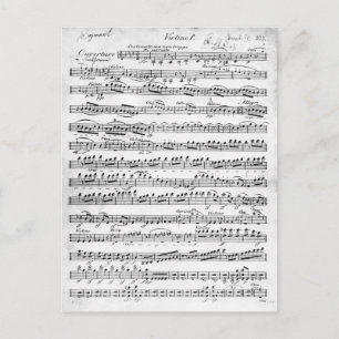 Sheet Music for the Overture to 'Egmont' Postcard