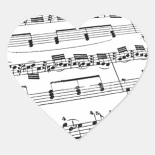 Sheet Music Heart Sticker