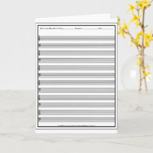 Sheet Music Manuscript Staff Line Clef Card