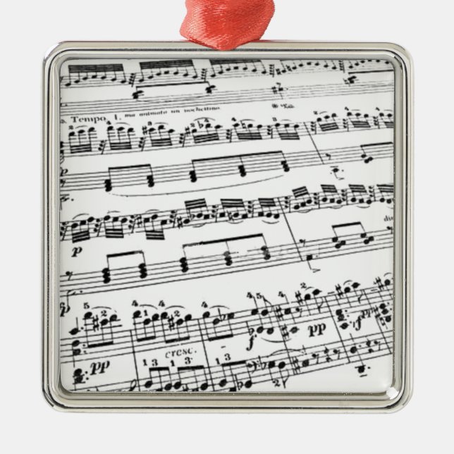 Sheet Music Metal Tree Decoration (Front)
