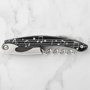 Sheet Music Musical Notes Black and White Corkscrew