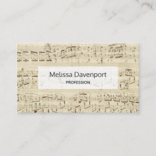 Sheet Music Musical Notes Musician Business Card