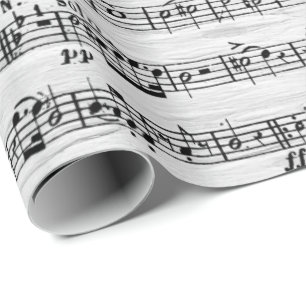 Sheet Music On Birch Wrapping Paper