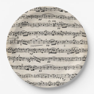Sheet Music On Old Paper Paper Plate