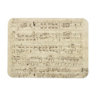 Sheet Music on Parchment Handwritten in Ink Magnet