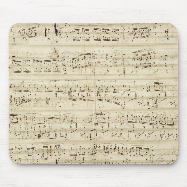 Sheet Music on Parchment Handwritten in Ink Mouse Mat (Front)