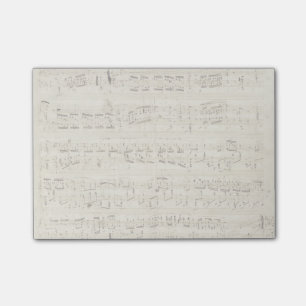 Sheet Music on Parchment Handwritten in Ink Post-it Notes
