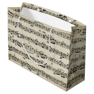 Sheet Music On Vintage Paper Large Gift Bag