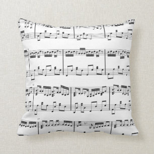 Sheet Music Pillow  Black and White