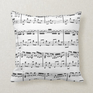Sheet Music Pillow  Black and White