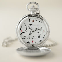 Sheet Music Pocket Watch