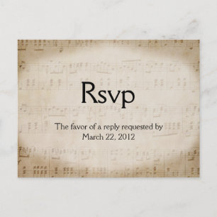 Sheet Music RSVP Dinner Choices Invitation Postcard