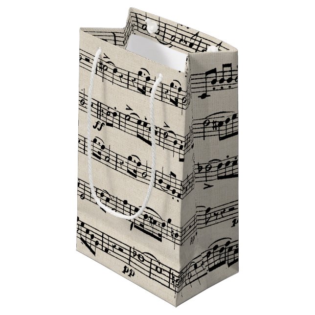 Sheet Music Small Gift Bag (Front Angled)