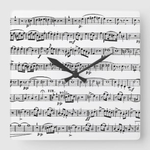 Sheet Music Square Wall Clock