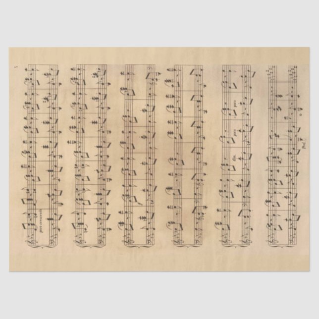 Sheet Music Vintage Handwritten Brackets Decoupage (Front)