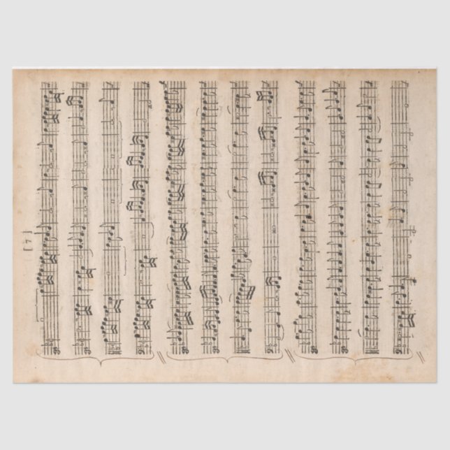 Sheet Music Vintage Handwritten Brackets Decoupage (Front)