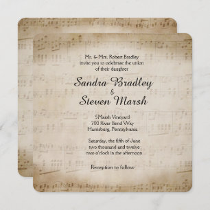 Sheet Music Wedding Invitation