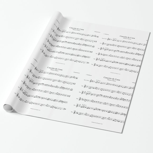 Sheet Music Wrapping Paper (Unrolled)
