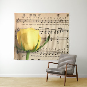 Sheet Music Yellow Rose Tapestry