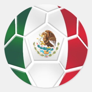 Sheet of 20 Mexican modern soccer ball stickers