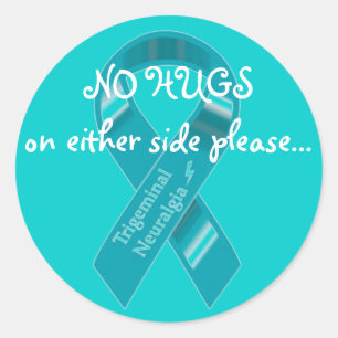 Sheet of 20 No hugs on either side stickers. Classic Round Sticker