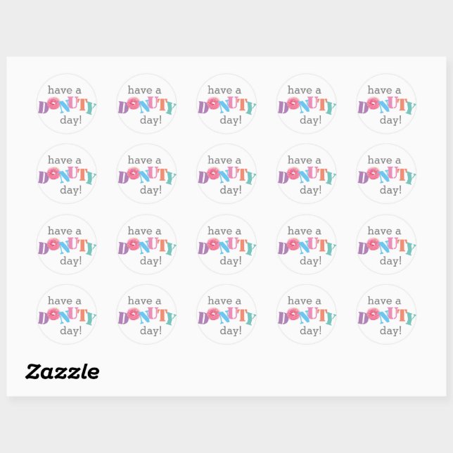 Sheet Of 20 Stickers - Have a DONUTY Day! (Sheet)