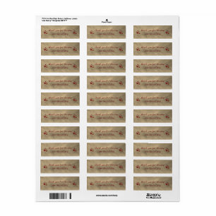 sheet of 30 thank you wedding stickers