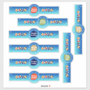 Sheet of Custom-Cut Funny Holiday Stickers