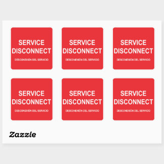 Sheet of Six Service Disconnect Sticker Labels
