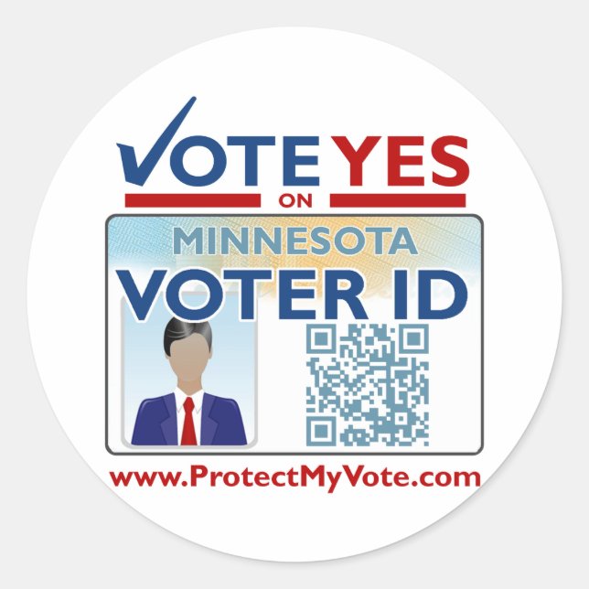 Sheet of Stickers - Vote YES on Voter ID (Front)