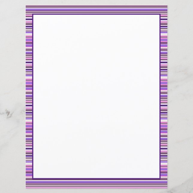 Sheet Paper in Purple Stripes (Front)