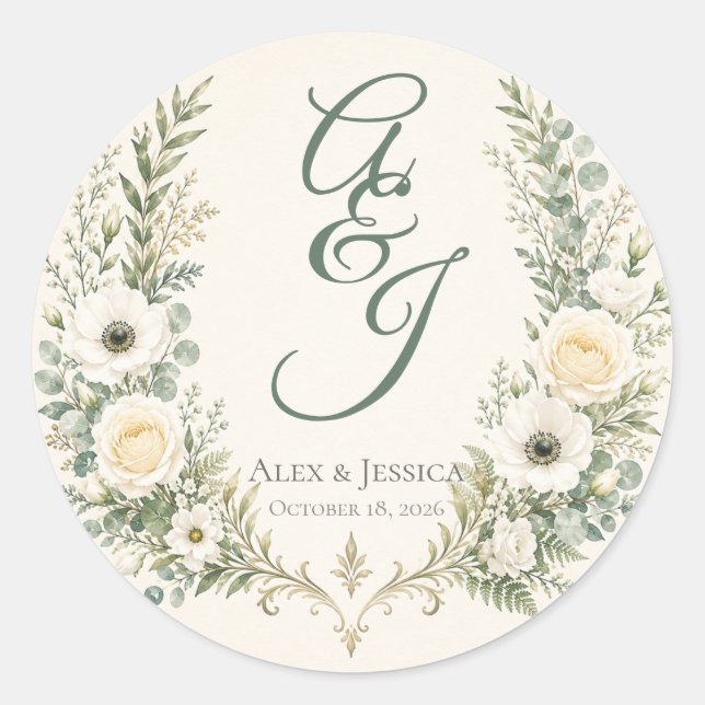 Sheet: Personalised Botanical Envelope Seal (Front)