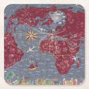 Sheets 1-8: Air France Square Paper Coaster