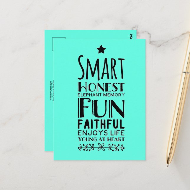 Sheffey Acronym  Postcard (Front/Back In Situ)