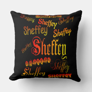Sheffey Fonts - Orange, Red and Yellow Cushion